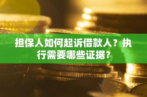 北京担保人如何起诉借款人？执行需要哪些证据？