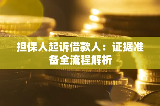 北京担保人起诉借款人：证据准备全流程解析